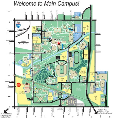 University of Toledo Main Campus Map.